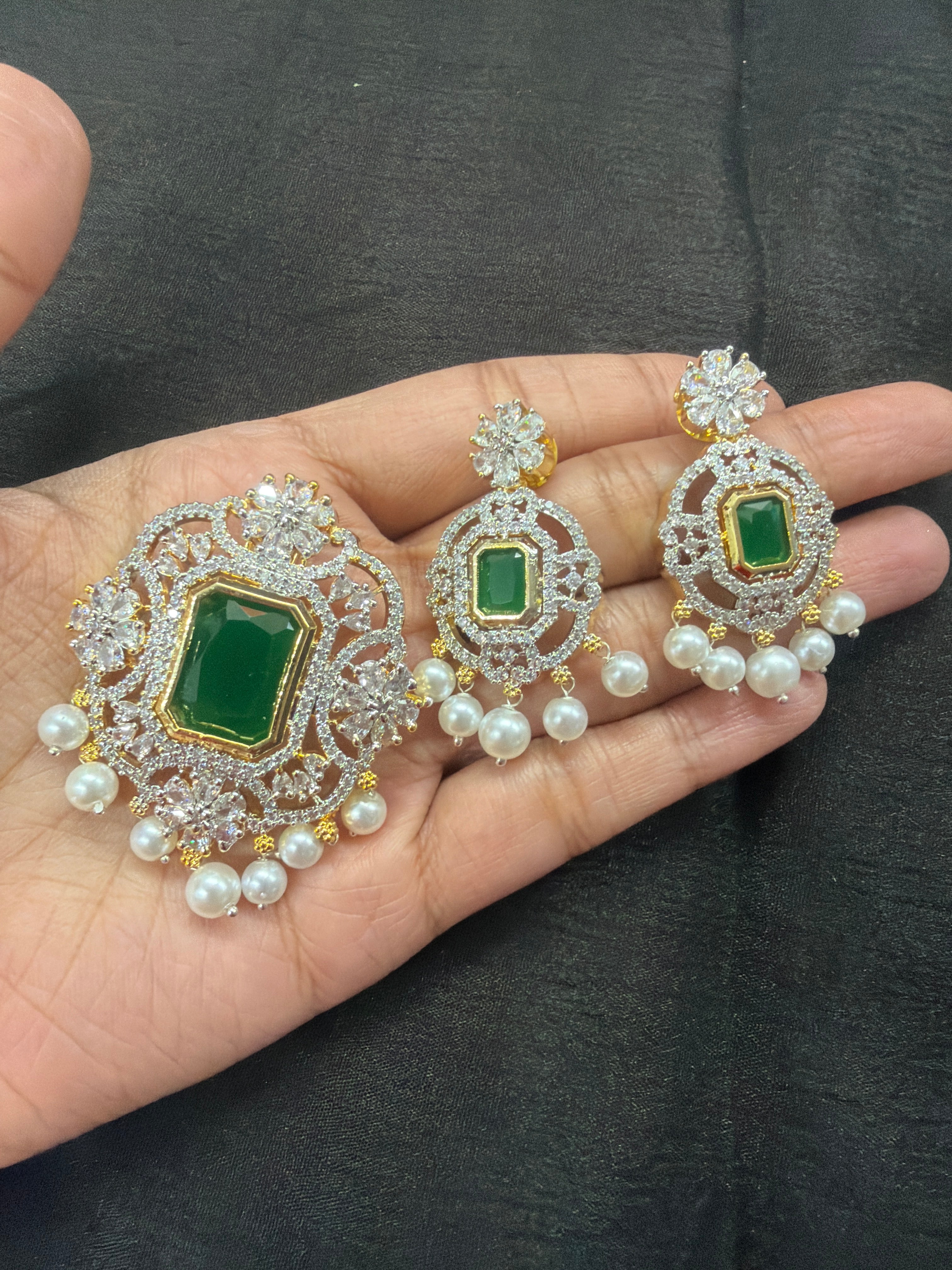 Elegant pendant set paired with earrings