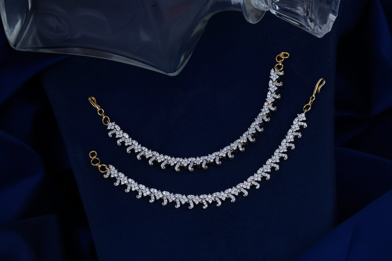 Premium Diamond Finish Ear Chains