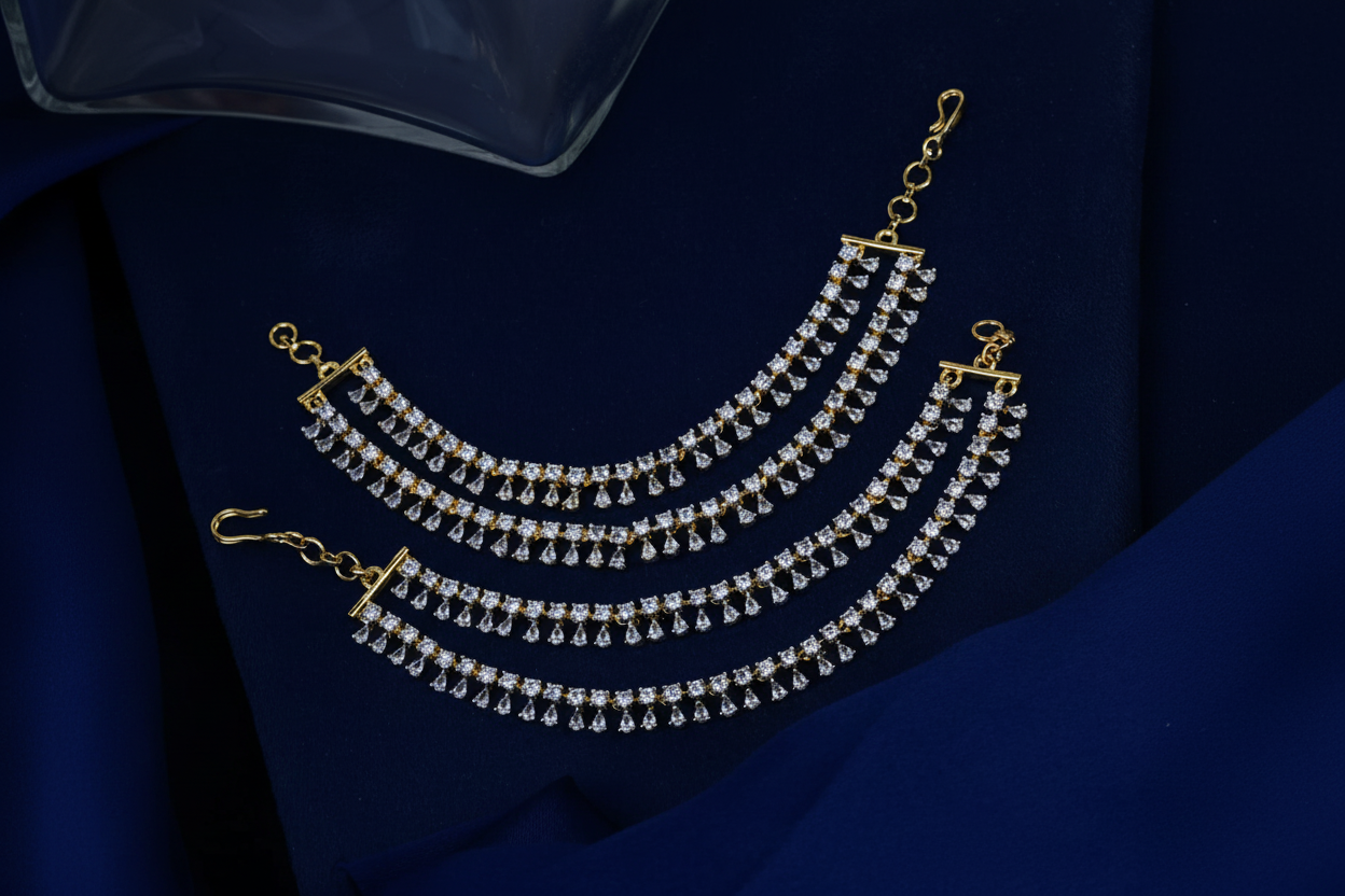 Premium Diamond Finish Ear Chains
