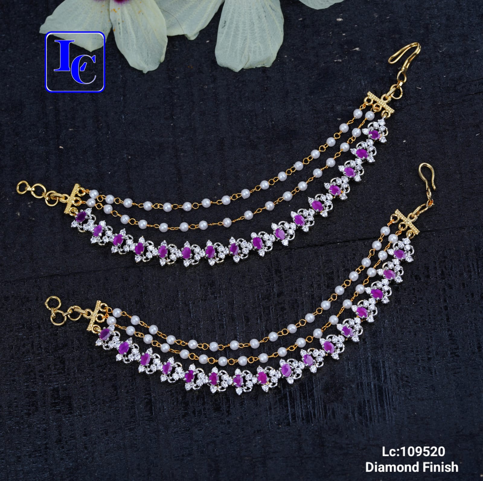 Premium Diamond Finish Ear Chains