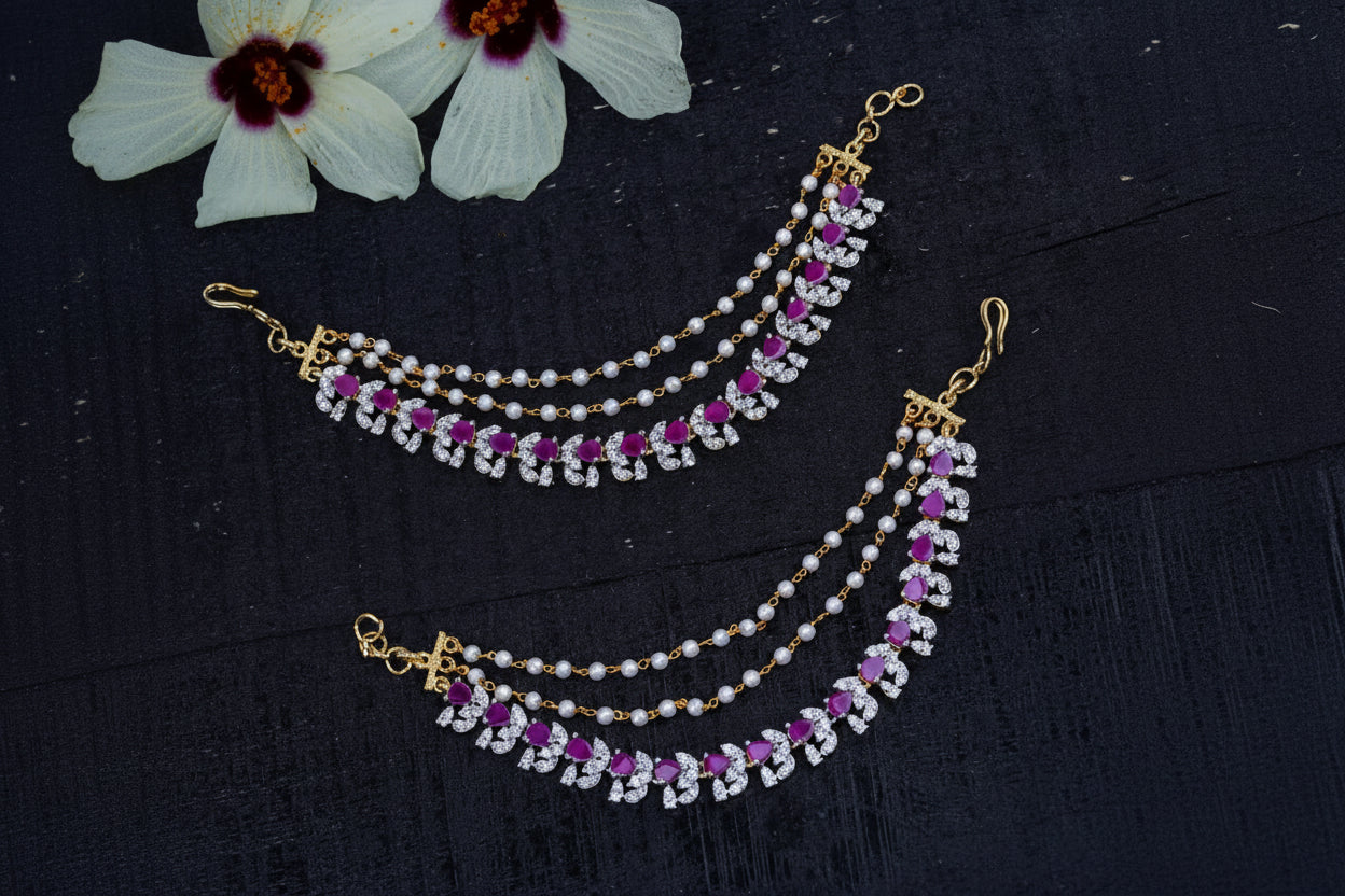 Premium Diamond Finish Ear Chains