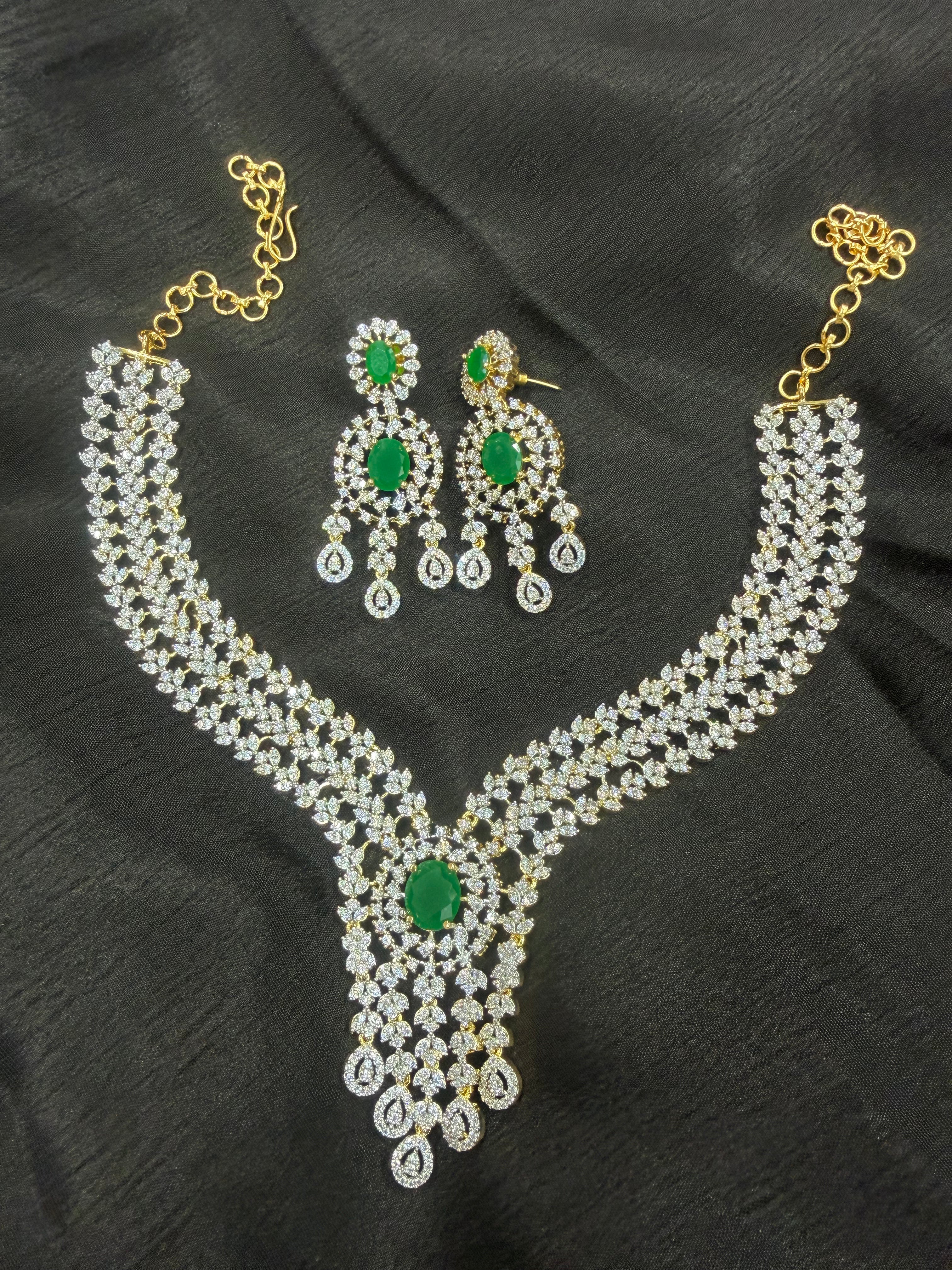 Statement necklace set with matching earrings