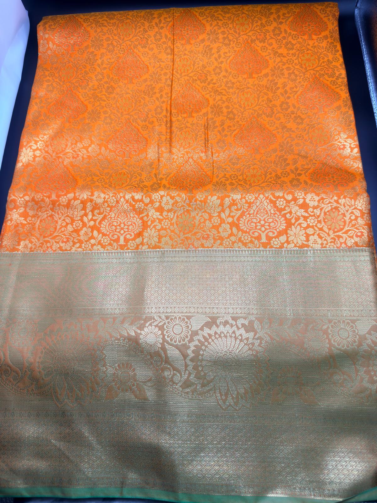 Premium Dharmavaram Semi Pattu Gifting Saree with Unstitched Blouse Piece