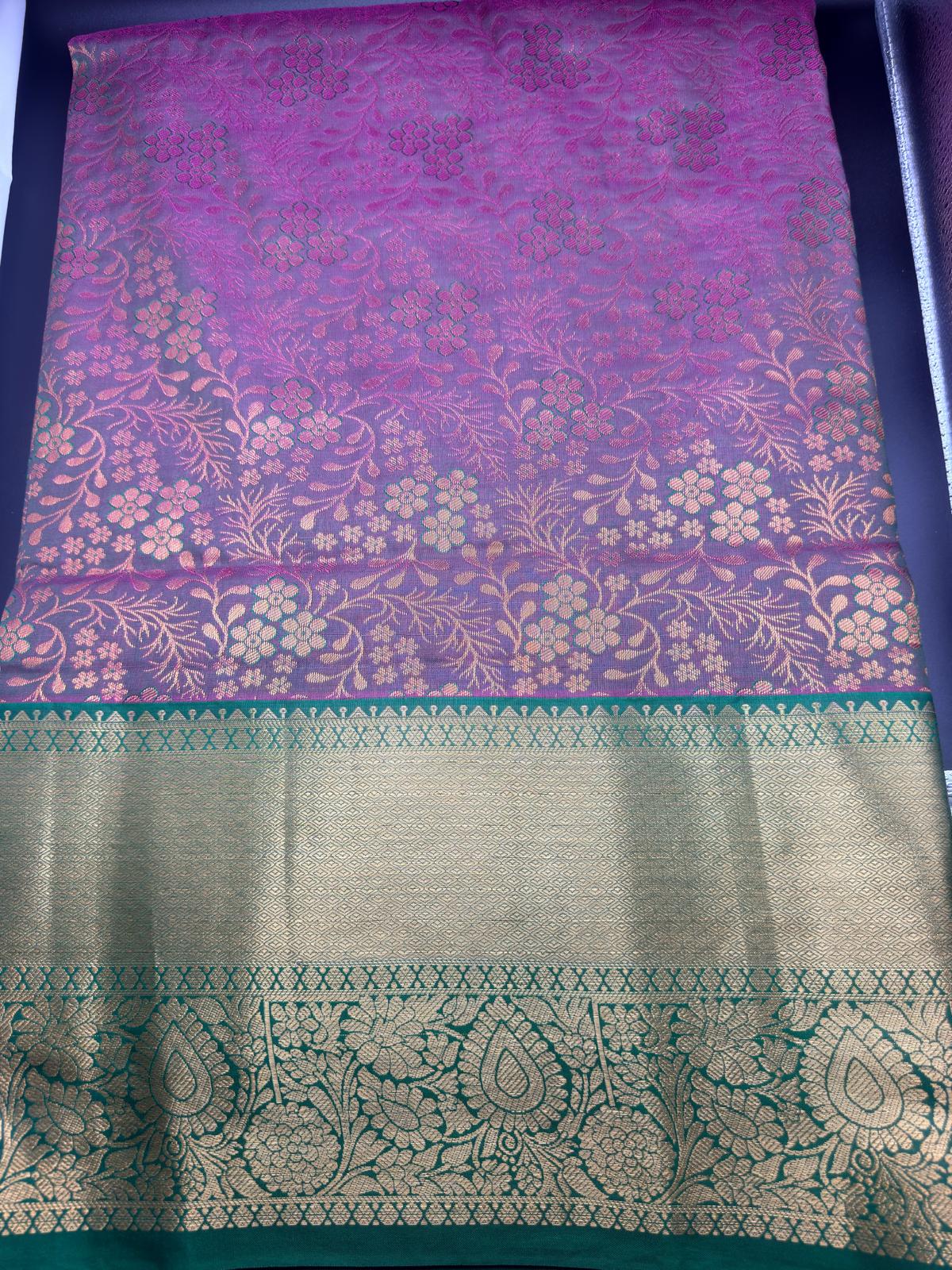 Premium Dharmavaram Semi Pattu Gifting Saree with Unstitched Blouse Piece
