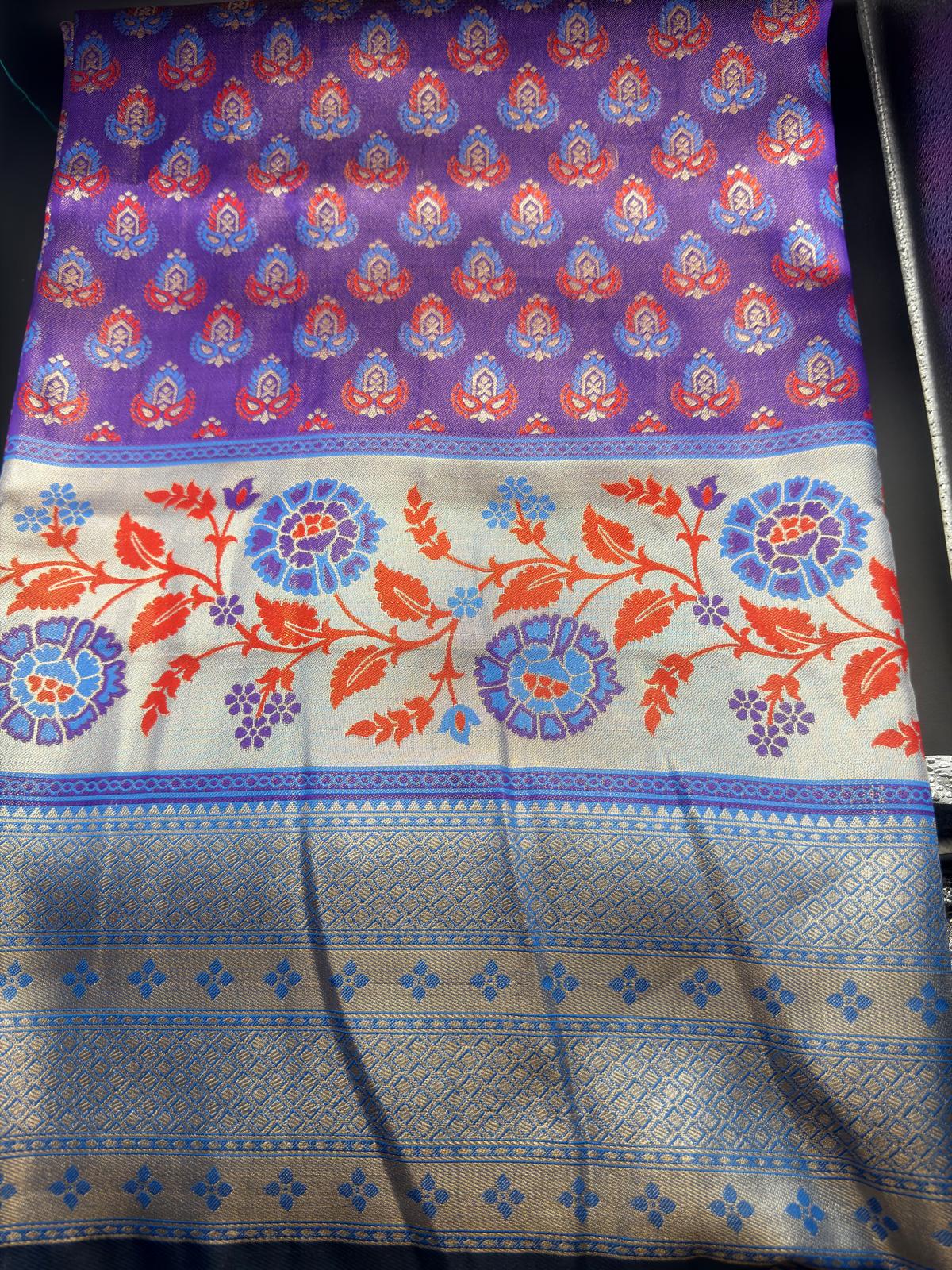 Premium Dharmavaram Semi Pattu Gifting Saree with Unstitched Blouse Piece