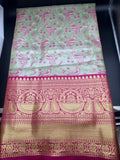 Premium Dharmavaram Semi Pattu Gifting Saree with Unstitched Blouse Piece