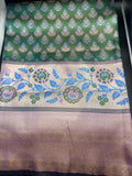 Premium Dharmavaram Semi Pattu Gifting Saree with Unstitched Blouse Piece