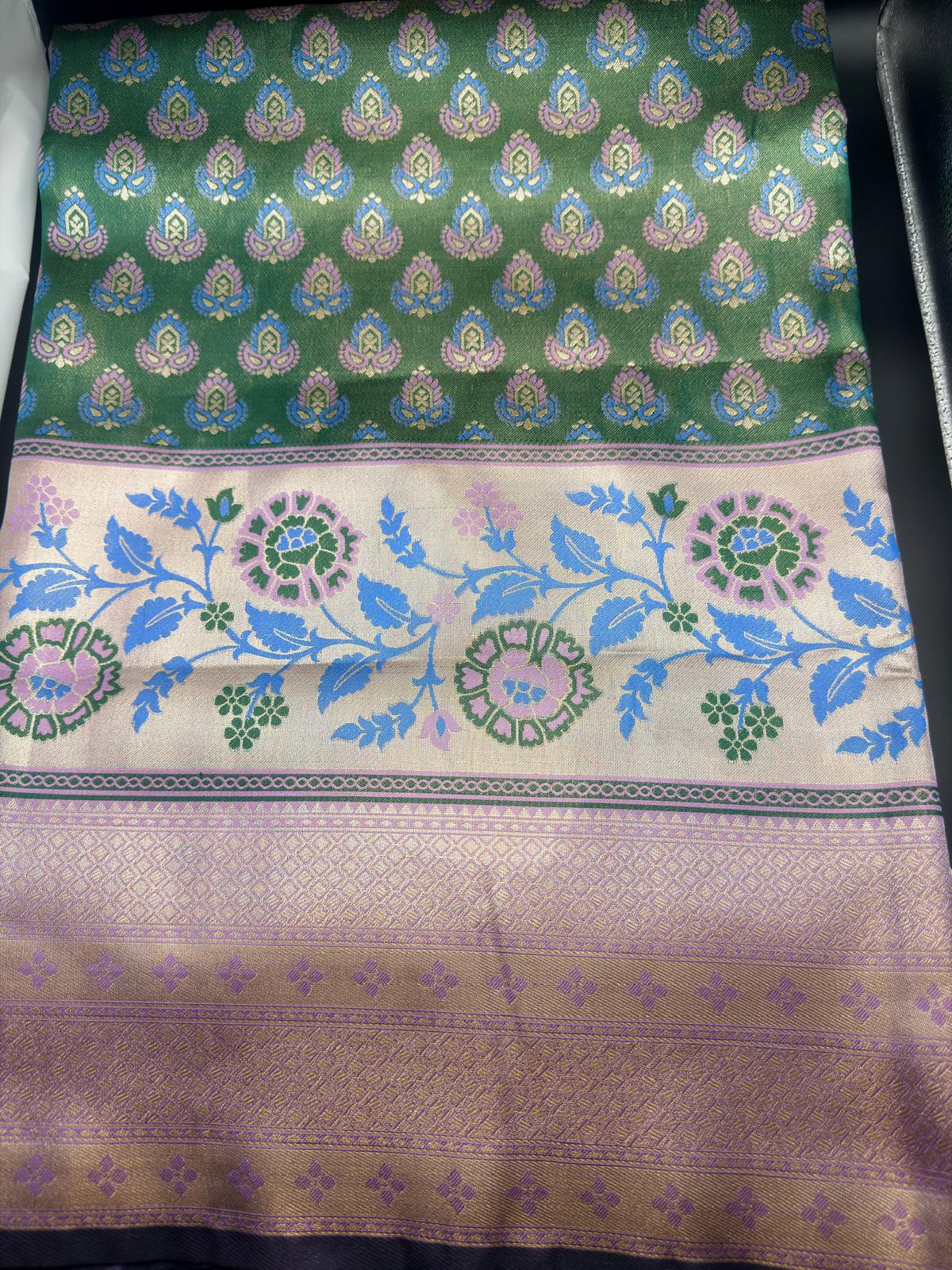 Premium Dharmavaram Semi Pattu Gifting Saree with Unstitched Blouse Piece