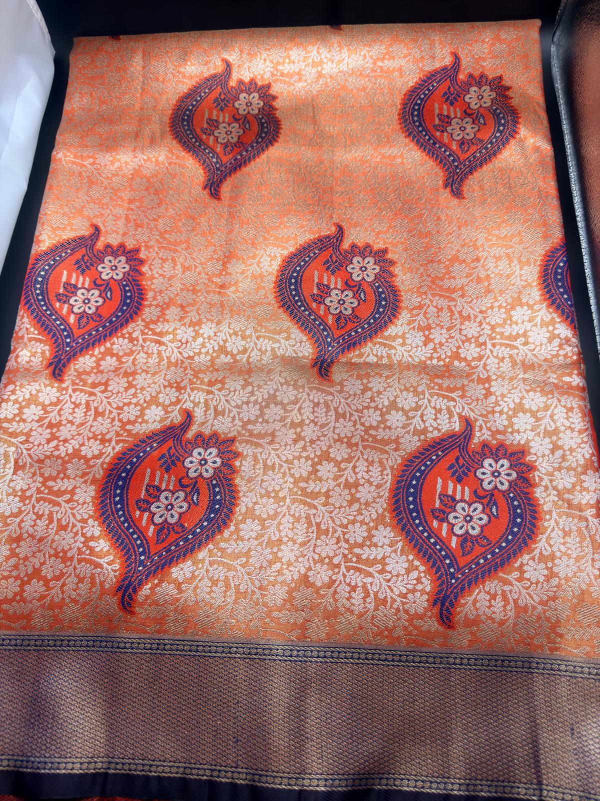 Premium Dharmavaram Semi Pattu Gifting Saree with Unstitched Blouse Piece