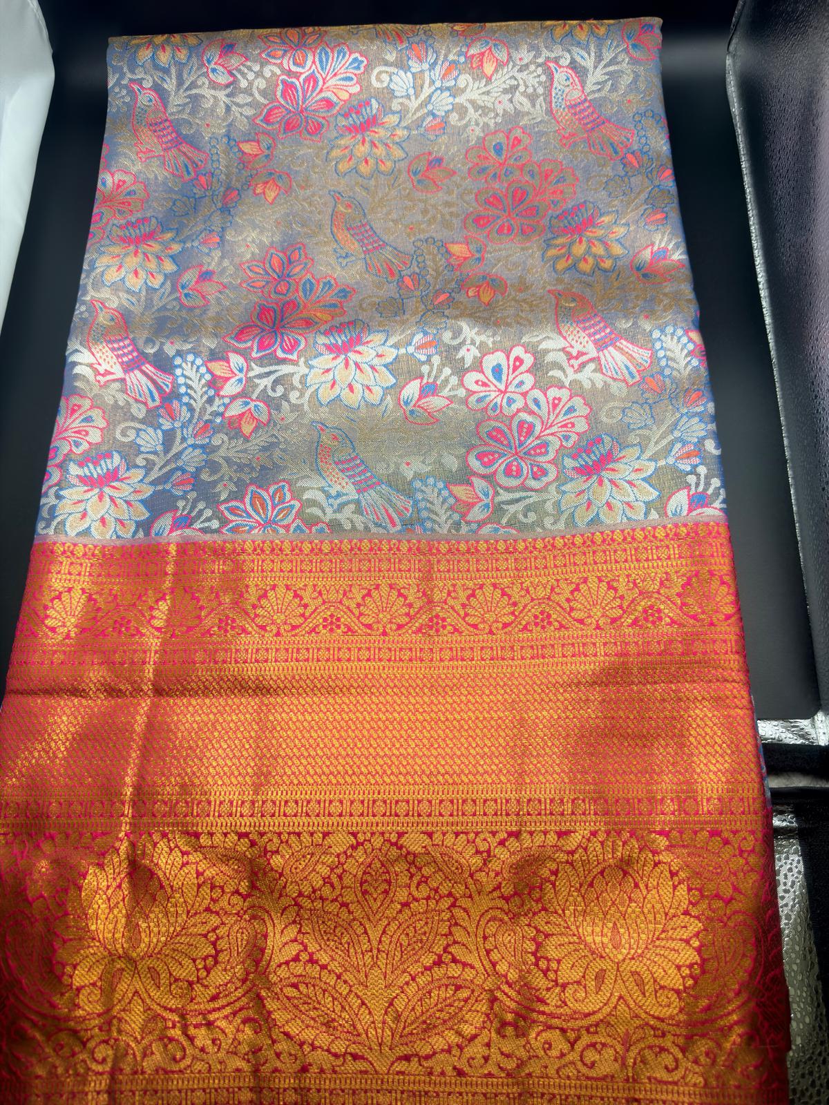 Premium Dharmavaram Semi Pattu Gifting Saree with Unstitched Blouse Piece